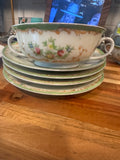 Vintage Soup Bowls with Saucers - Set of Four