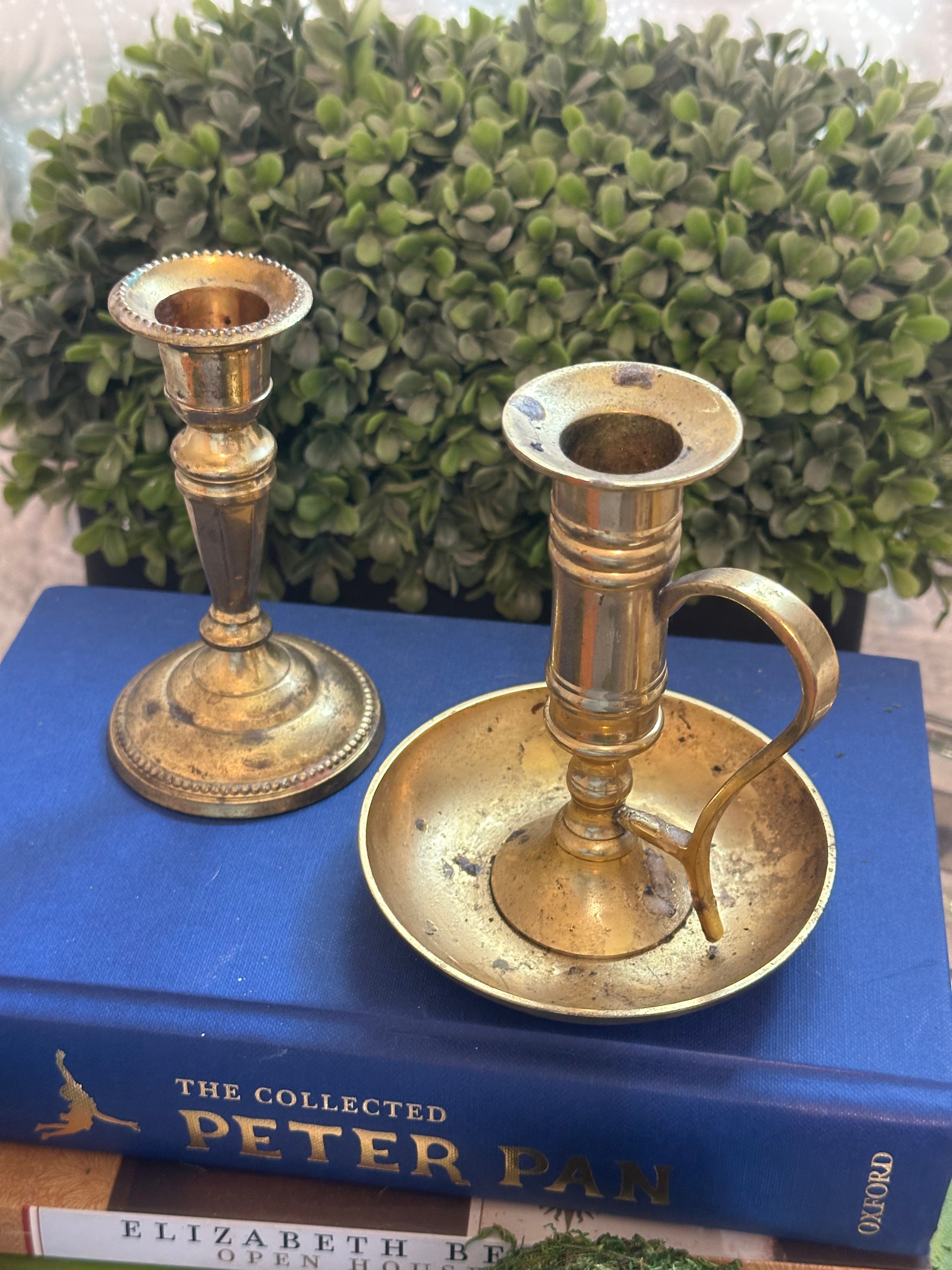 Vintage Brass Candle Holders (2)