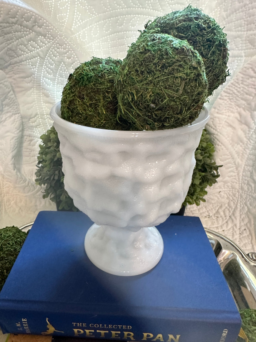 Milk Glass Pedestal Vase