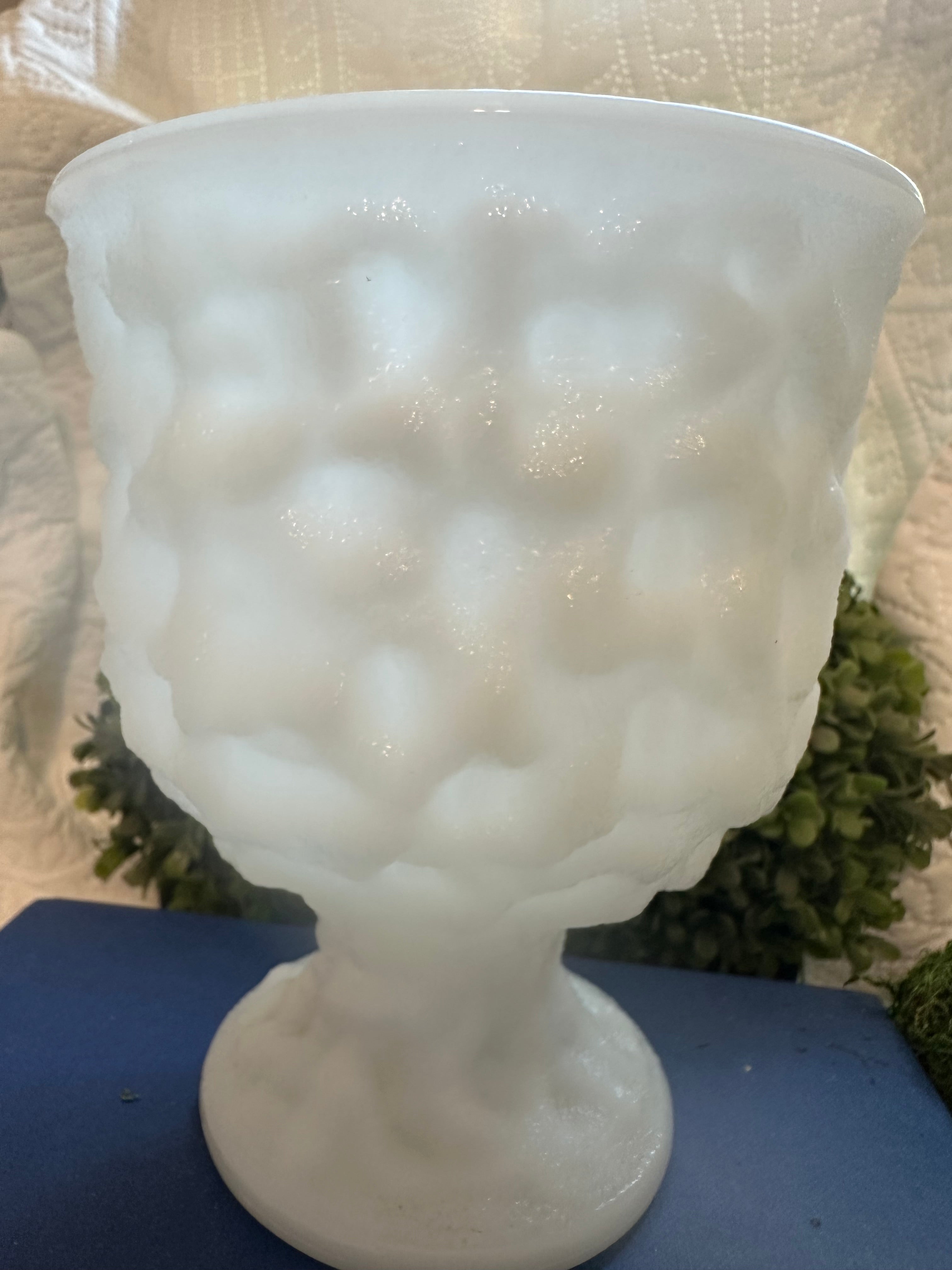 Milk Glass Pedestal Vase