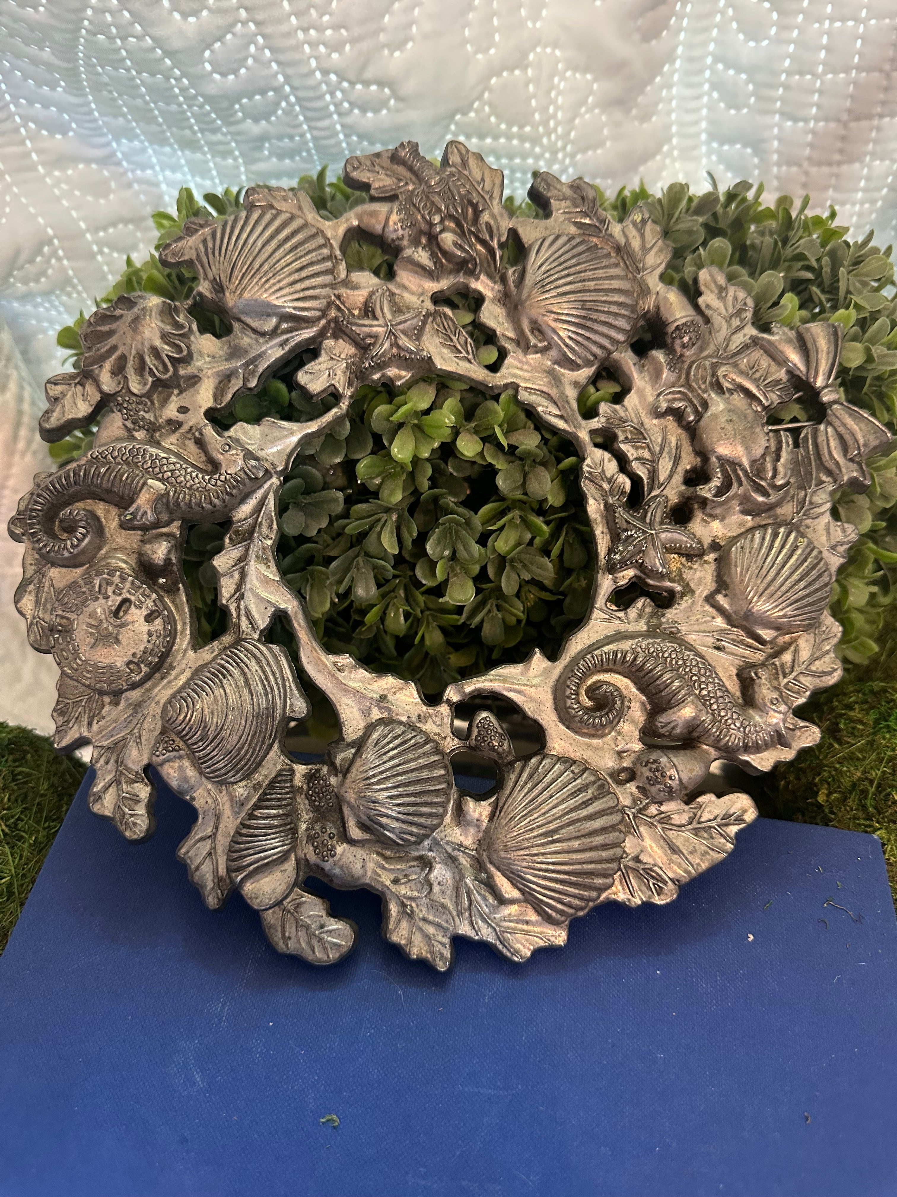 Vintage Silver-Plated Wreath Trivet