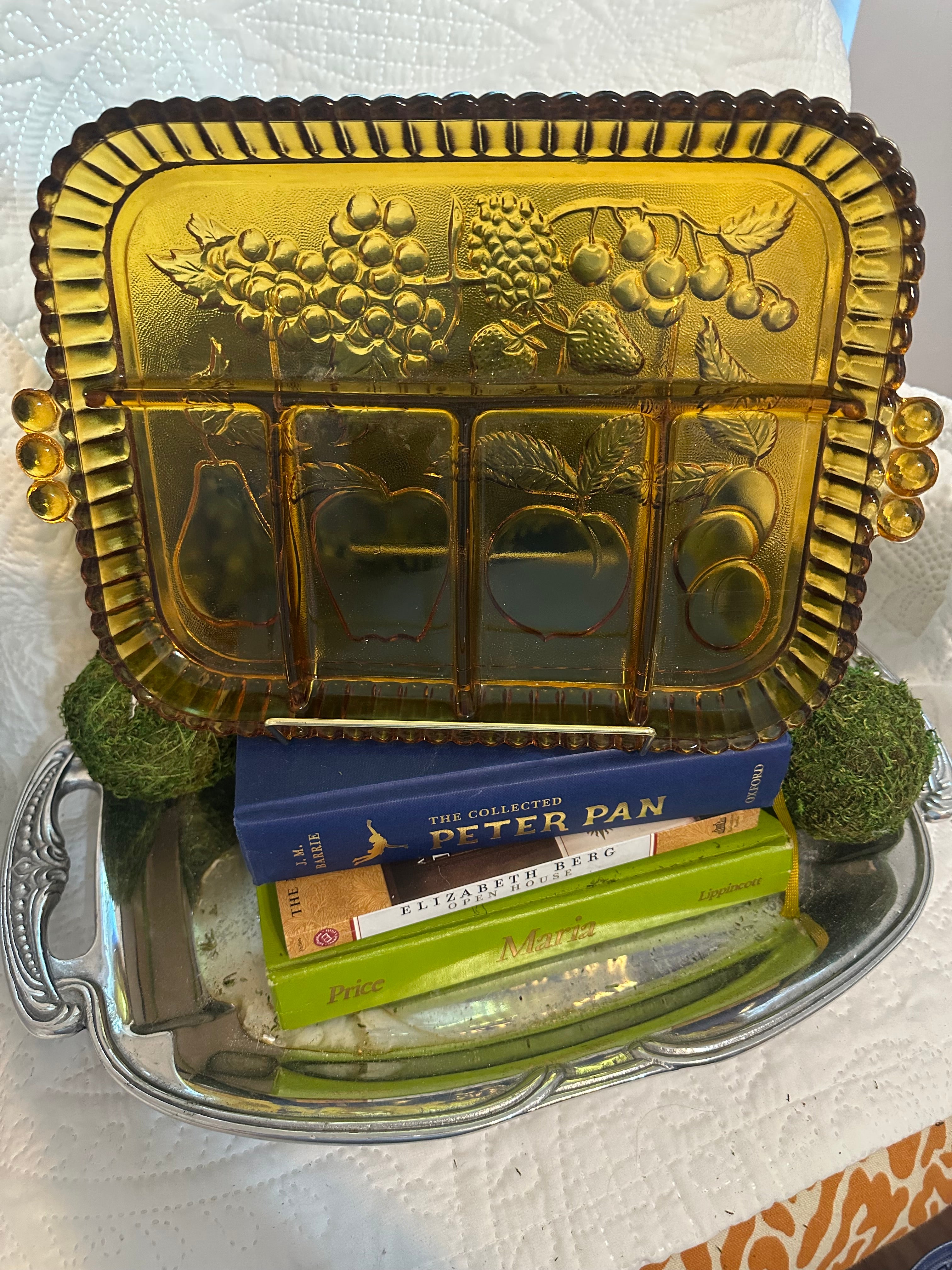 Indiana Glass Amber Divided Relish Tray