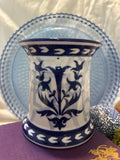 Blue and White Ceramic Votive