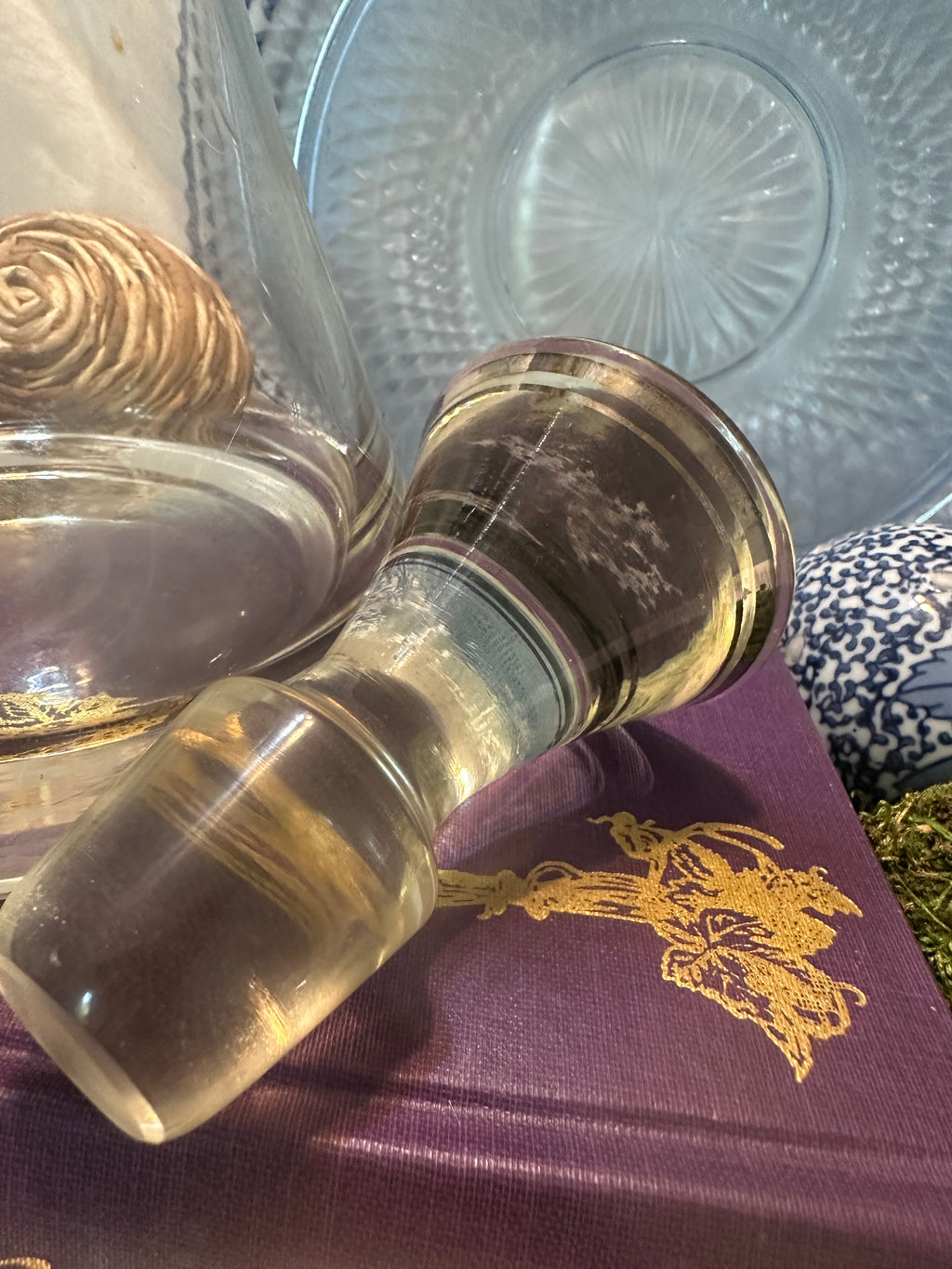 Vintage Glass Decanter with Stopper